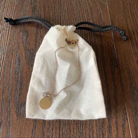 Disc and rhinestone necklace - Picture 4 of 5